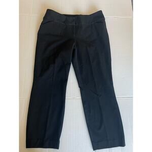 Alfani Black Cotton Blend Straight Leg Zip Up Front Back Pockets Pants Sz 14